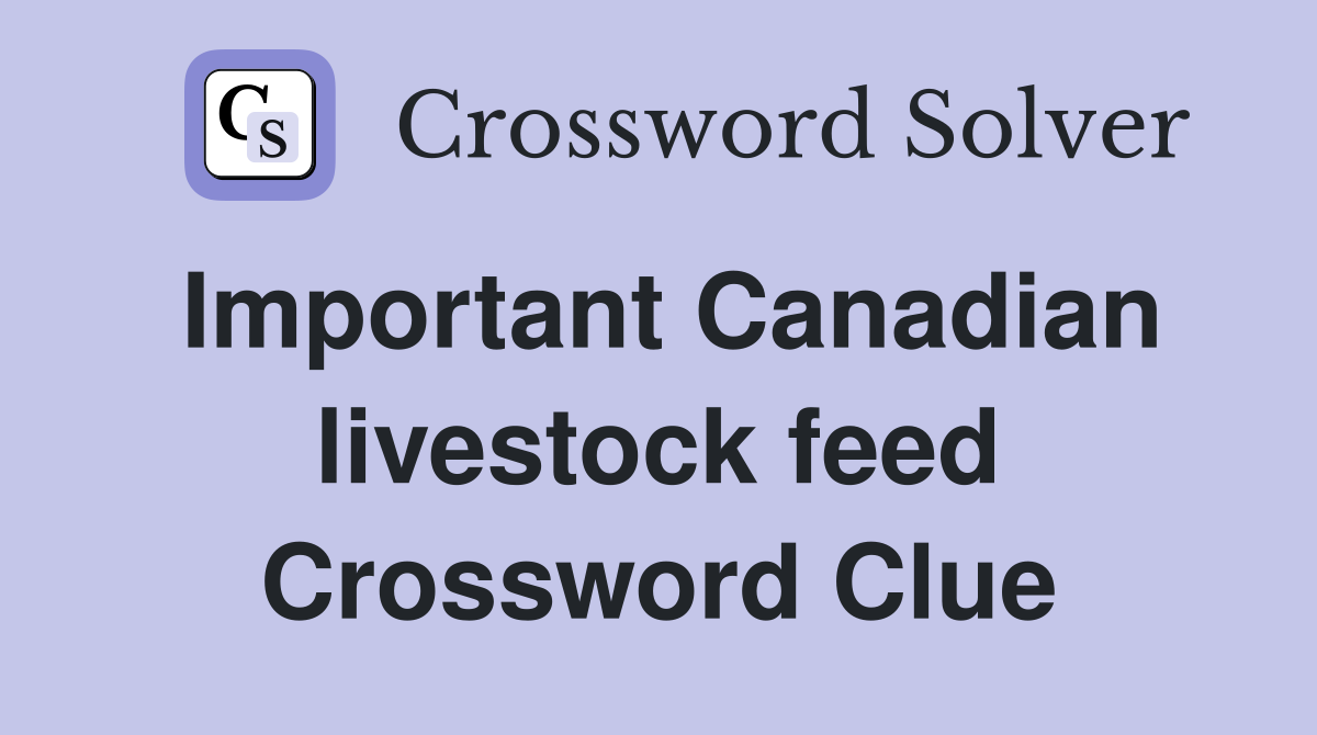 Important Canadian livestock feed Crossword Clue