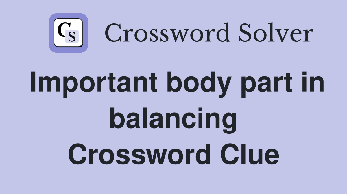 Important body part in balancing Crossword Clue