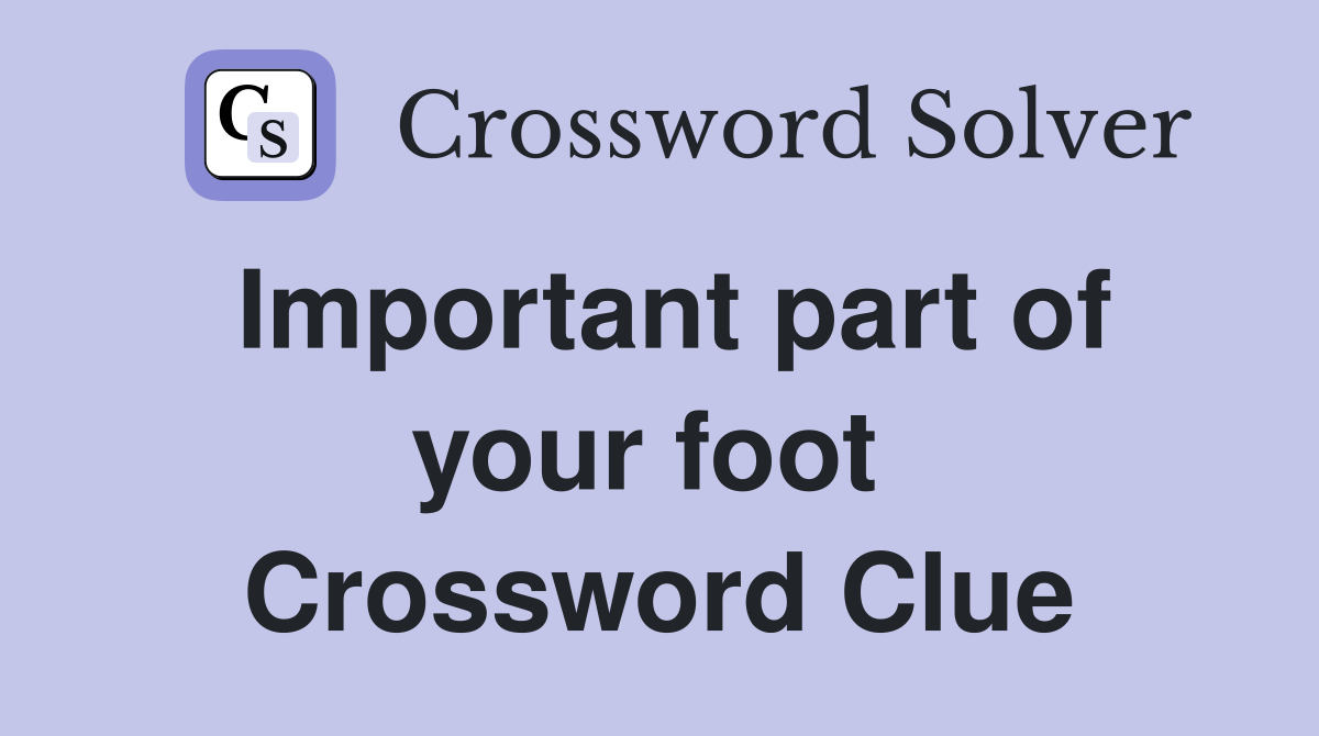 Important part of your foot  Crossword Clue
