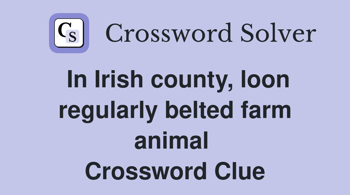 In Irish county, loon regularly belted farm animal  Crossword Clue