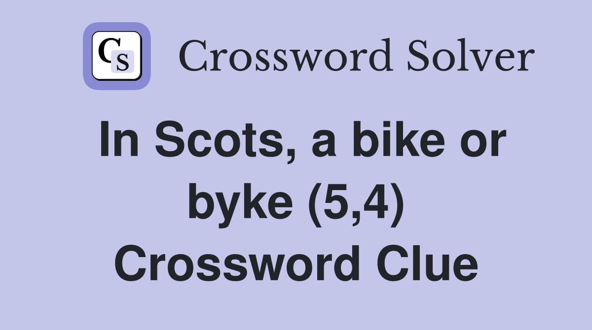 In Scots, a bike or byke (5,4) Crossword Clue