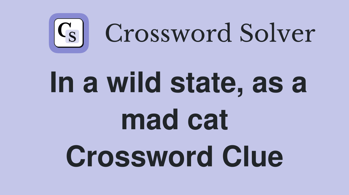 In a wild state, as a mad cat Crossword Clue