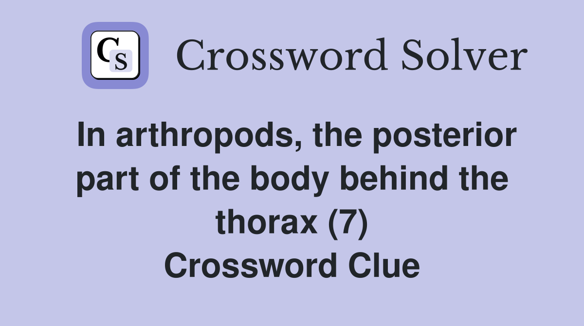 In arthropods, the posterior part of the body behind the thorax (7) Crossword Clue