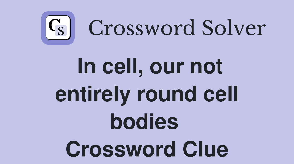 In cell, our not entirely round cell bodies  Crossword Clue