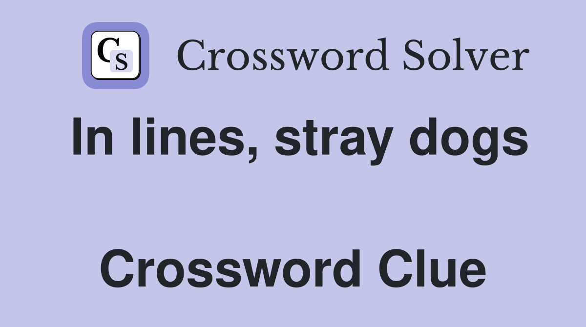 In lines, stray dogs  Crossword Clue