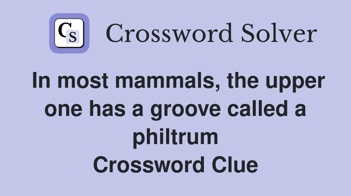 In most mammals, the upper one has a groove called a philtrum Crossword Clue
