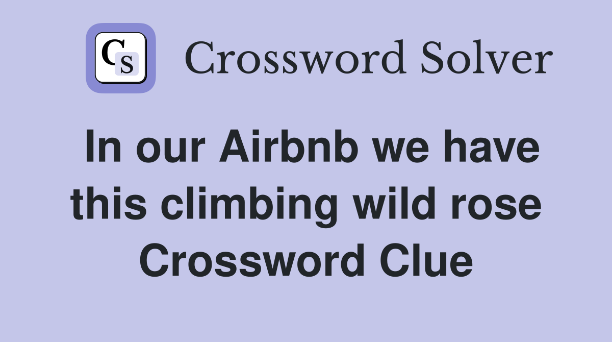 In our Airbnb we have this climbing wild rose Crossword Clue
