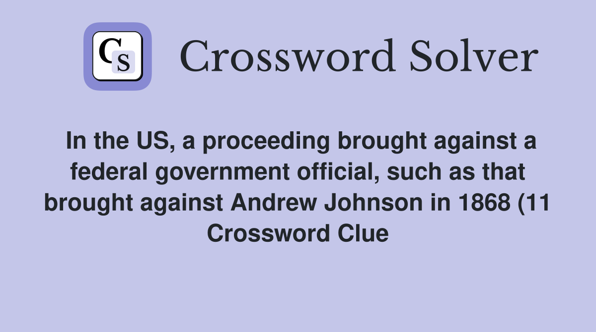 In the US a proceeding brought against a federal government official In the US a proceeding brought against a federal government official