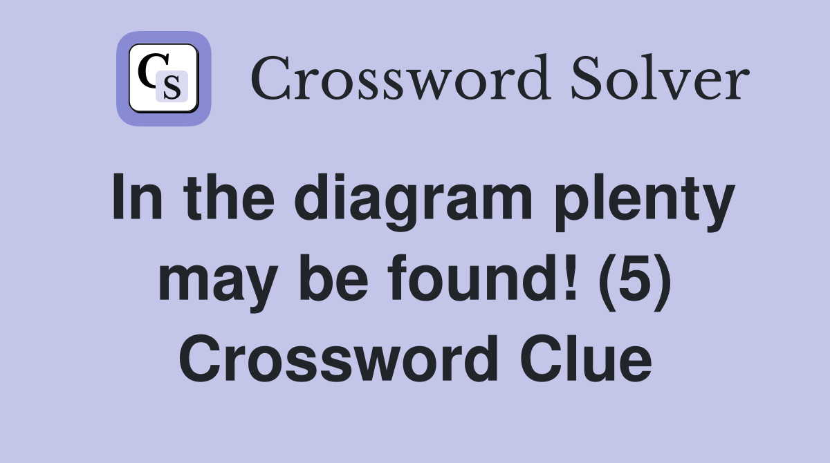 In the diagram plenty may be found! (5) Crossword Clue