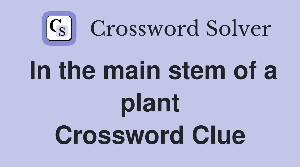 In the main stem of a plant Crossword Clue