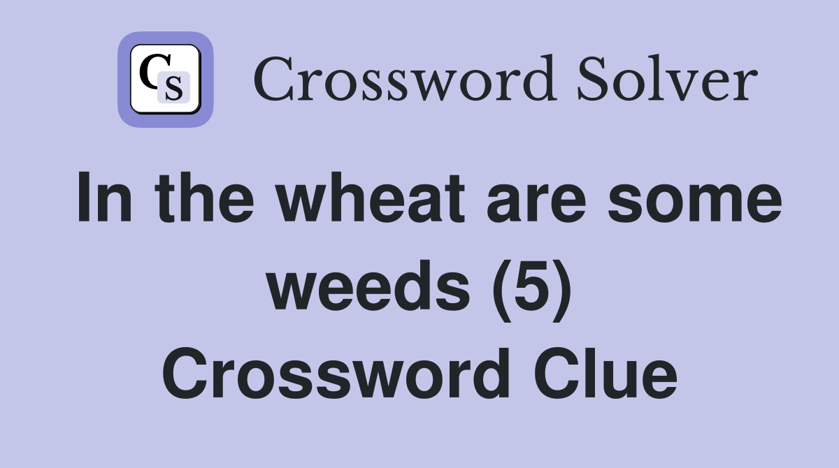 In the wheat are some weeds (5) Crossword Clue