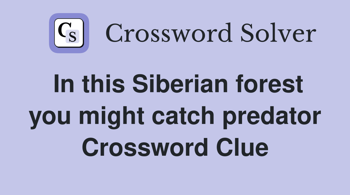 In this Siberian forest you might catch predator Crossword Clue