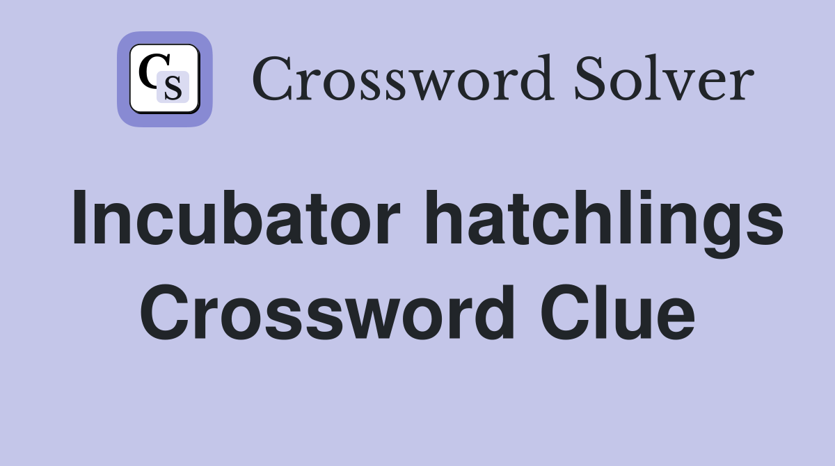 Incubator hatchlings Crossword Clue