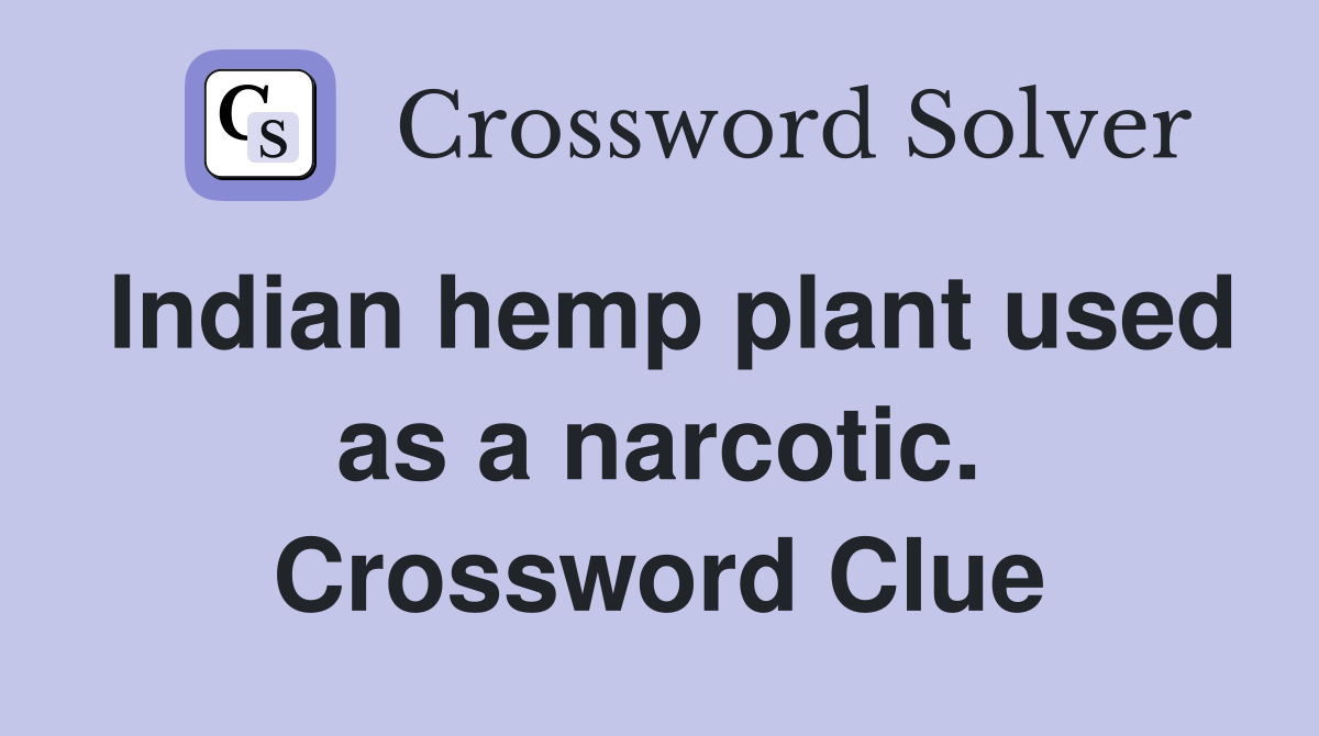 Indian hemp plant used as a narcotic. Crossword Clue