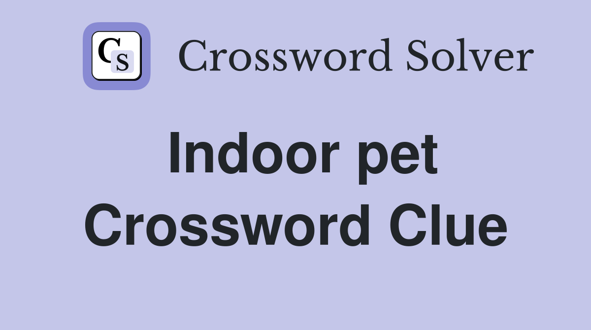 Indoor pet Crossword Clue