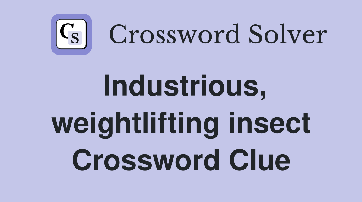 Industrious, weightlifting insect Crossword Clue