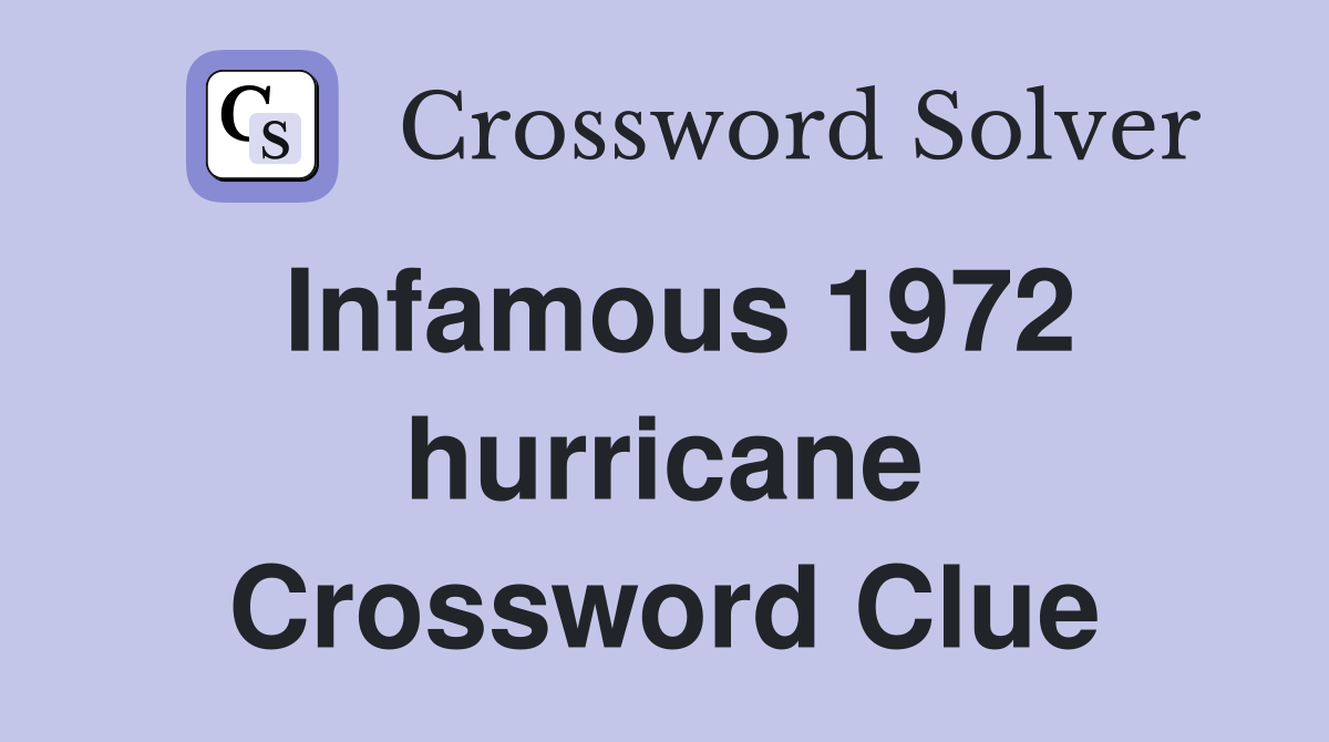 Infamous 1972 hurricane Crossword Clue