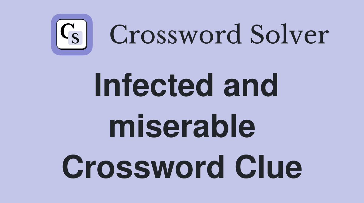 Infected and miserable Crossword Clue