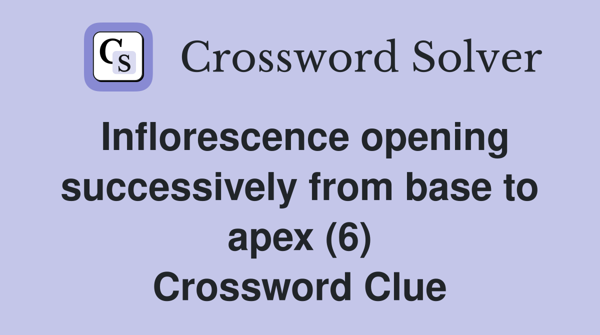 Inflorescence opening successively from base to apex (6) Crossword Clue