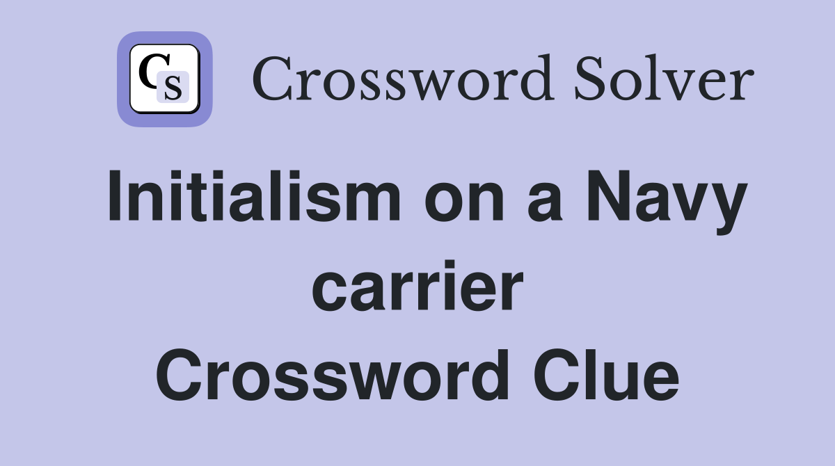 Initialism on a Navy carrier Crossword Clue