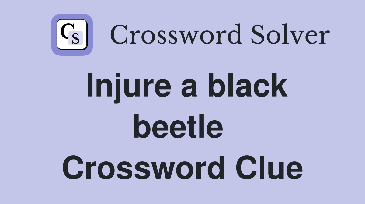 Injure a black beetle  Crossword Clue