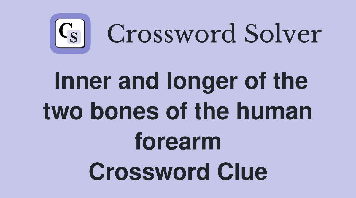 Inner and longer of the two bones of the human forearm Crossword Clue