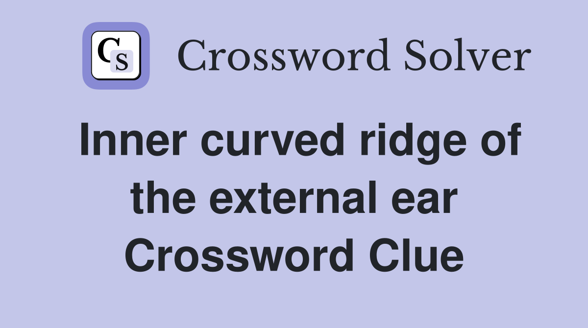 Inner curved ridge of the external ear Crossword Clue