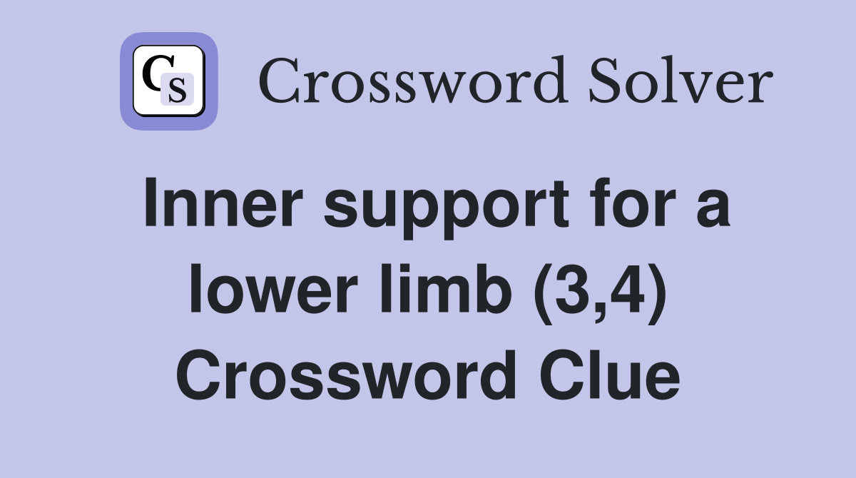 Inner support for a lower limb (3,4) Crossword Clue