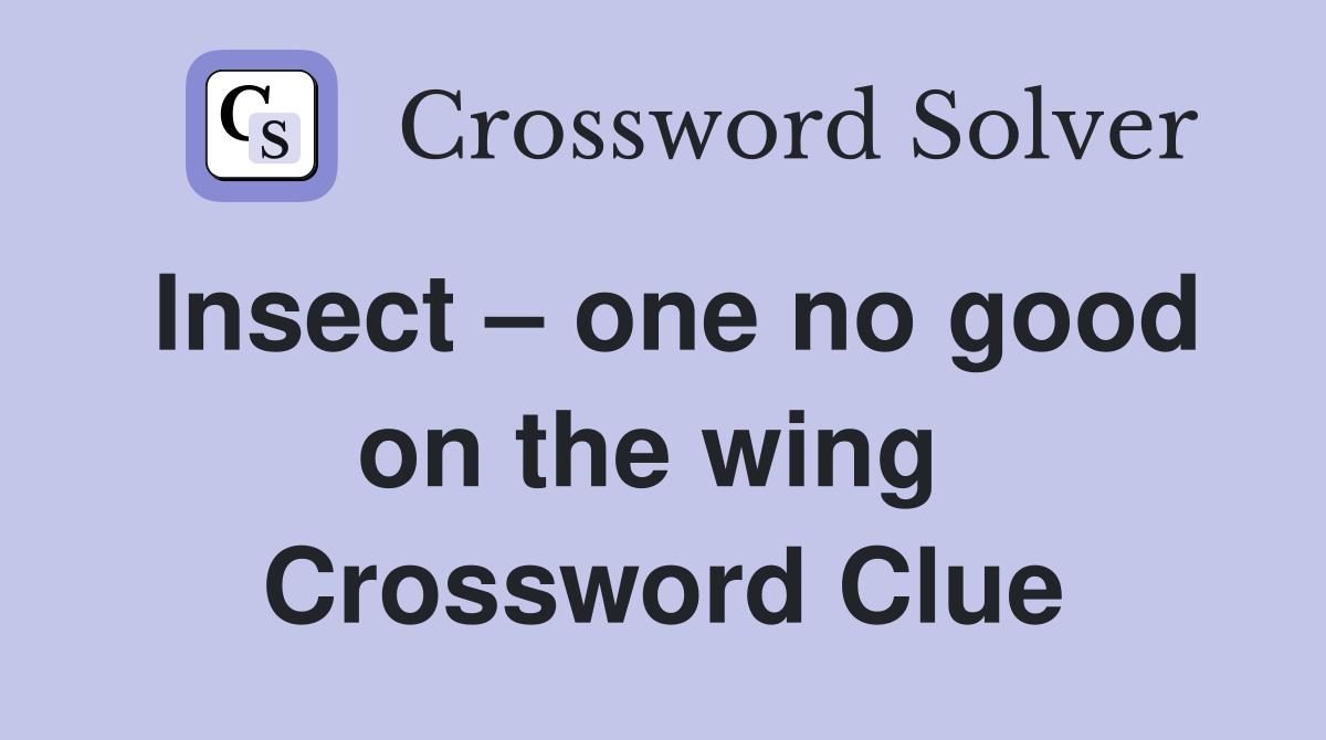 Insect – one no good on the wing  Crossword Clue