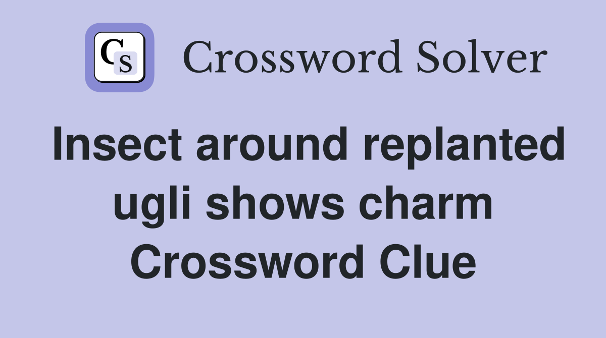 Insect around replanted ugli shows charm Crossword Clue