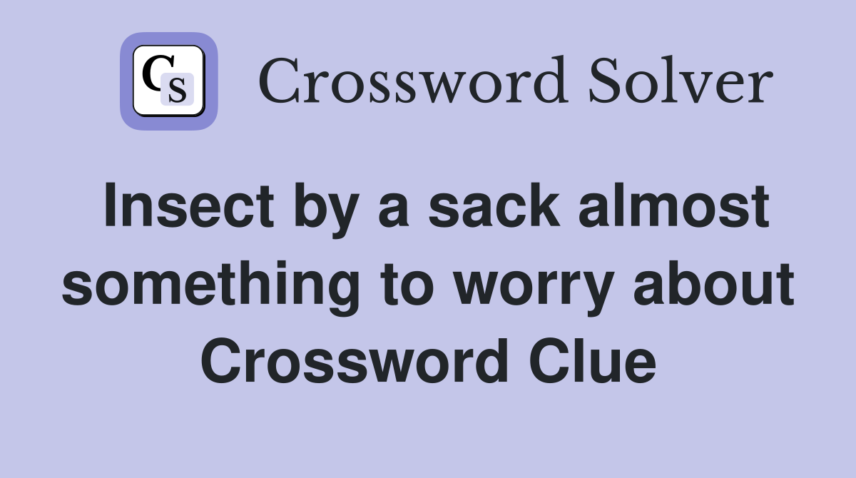 Insect by a sack almost something to worry about Crossword Clue