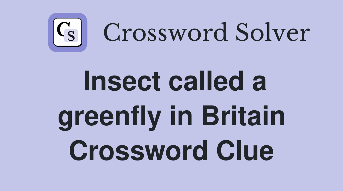 Insect called a greenfly in Britain Crossword Clue