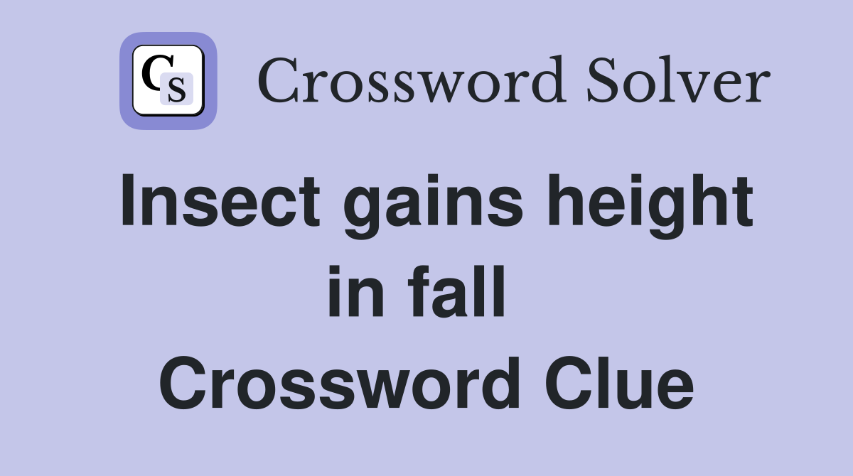 Insect gains height in fall  Crossword Clue