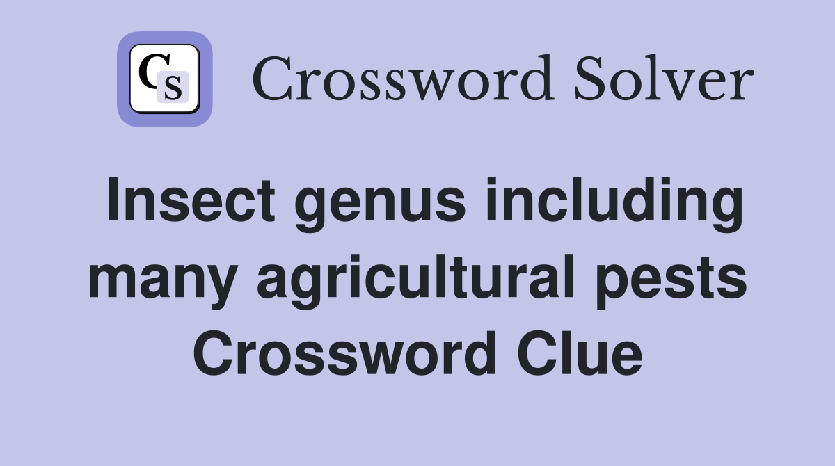 Insect genus including many agricultural pests Crossword Clue