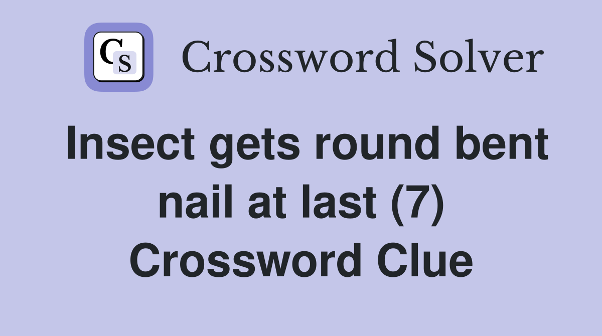 Insect gets round bent nail at last (7) Crossword Clue