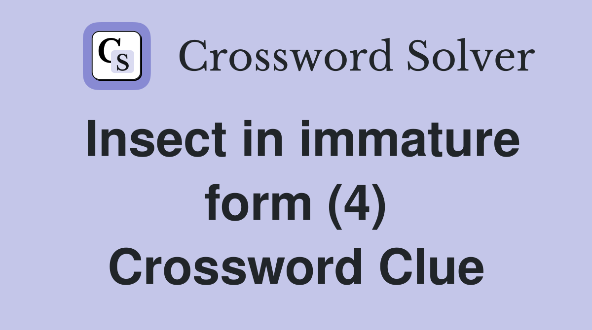 Insect in immature form (4) Crossword Clue