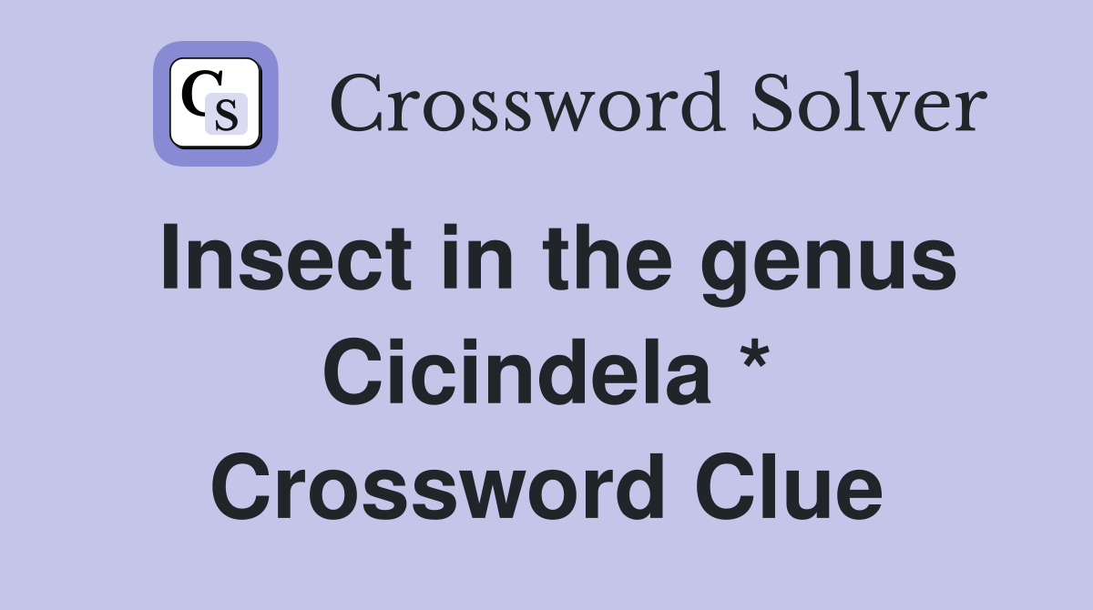 Insect in the genus Cicindela * Crossword Clue