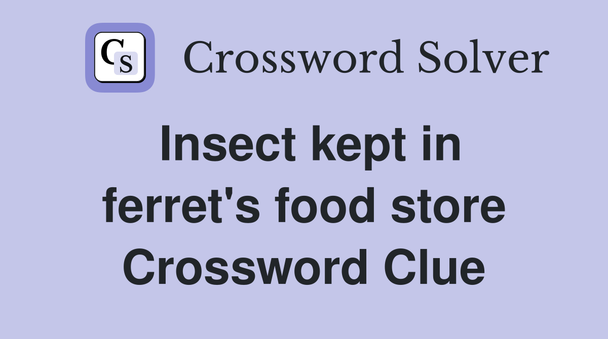Insect kept in ferret's food store Crossword Clue