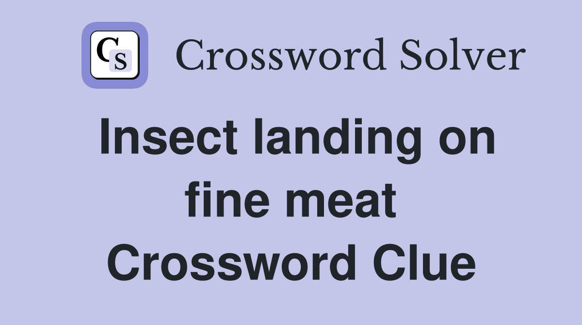 Insect landing on fine meat Crossword Clue