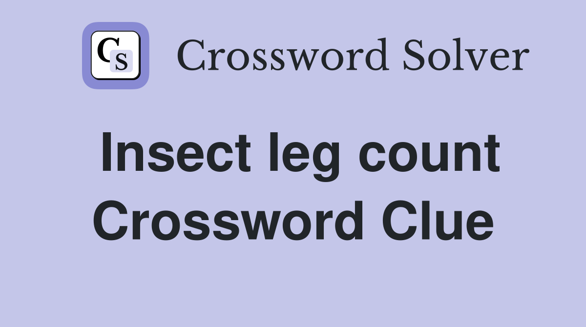 Insect leg count Crossword Clue