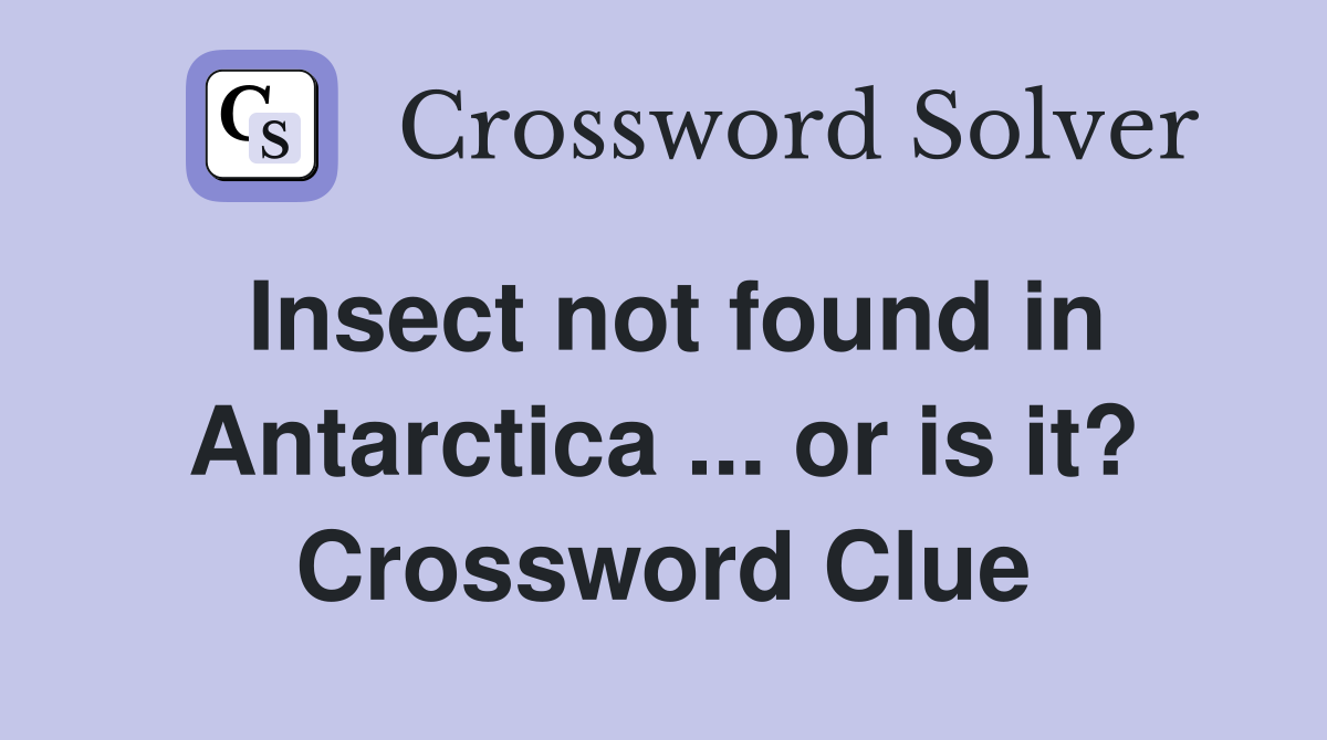 Insect not found in Antarctica ... or is it? Crossword Clue
