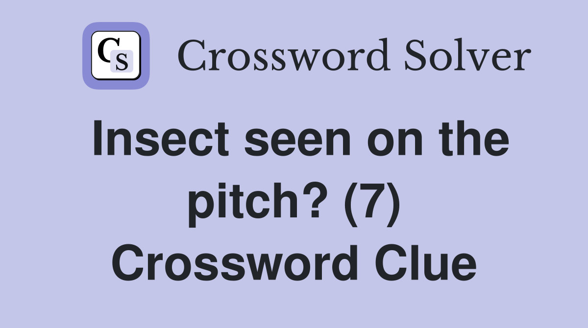 Insect seen on the pitch? (7) Crossword Clue