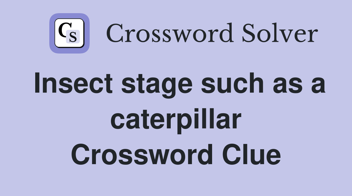 Insect stage such as a caterpillar Crossword Clue
