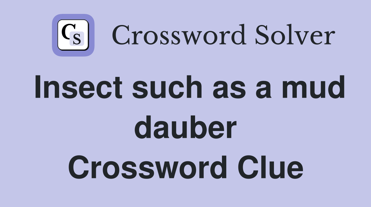 Insect such as a mud dauber Crossword Clue
