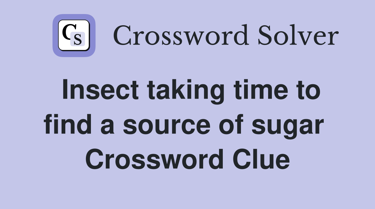 Insect taking time to find a source of sugar  Crossword Clue