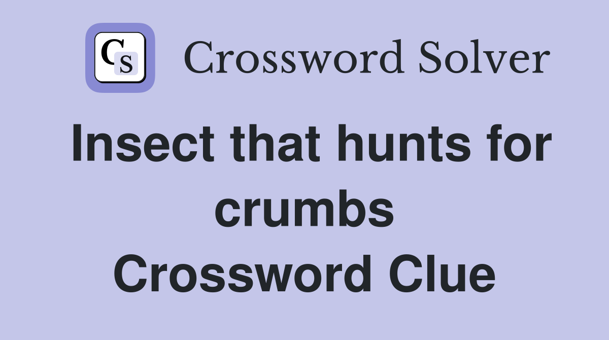 Insect that hunts for crumbs Crossword Clue
