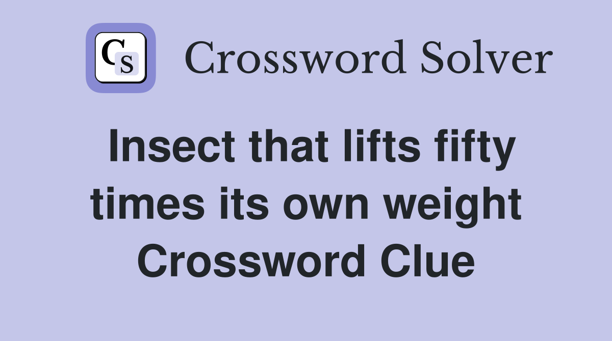 Insect that lifts fifty times its own weight Crossword Clue
