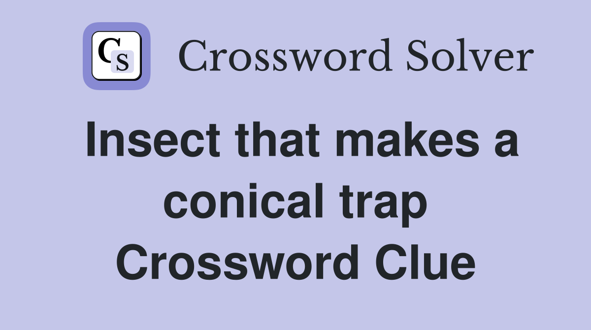 Insect that makes a conical trap Crossword Clue