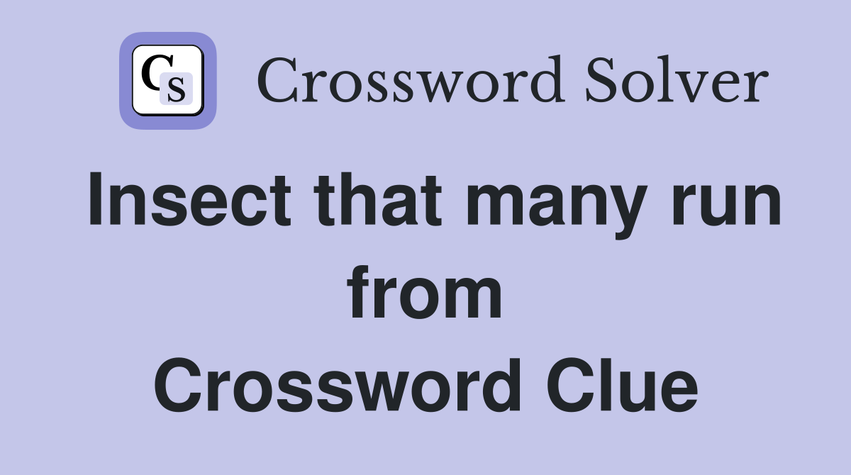 Insect that many run from Crossword Clue