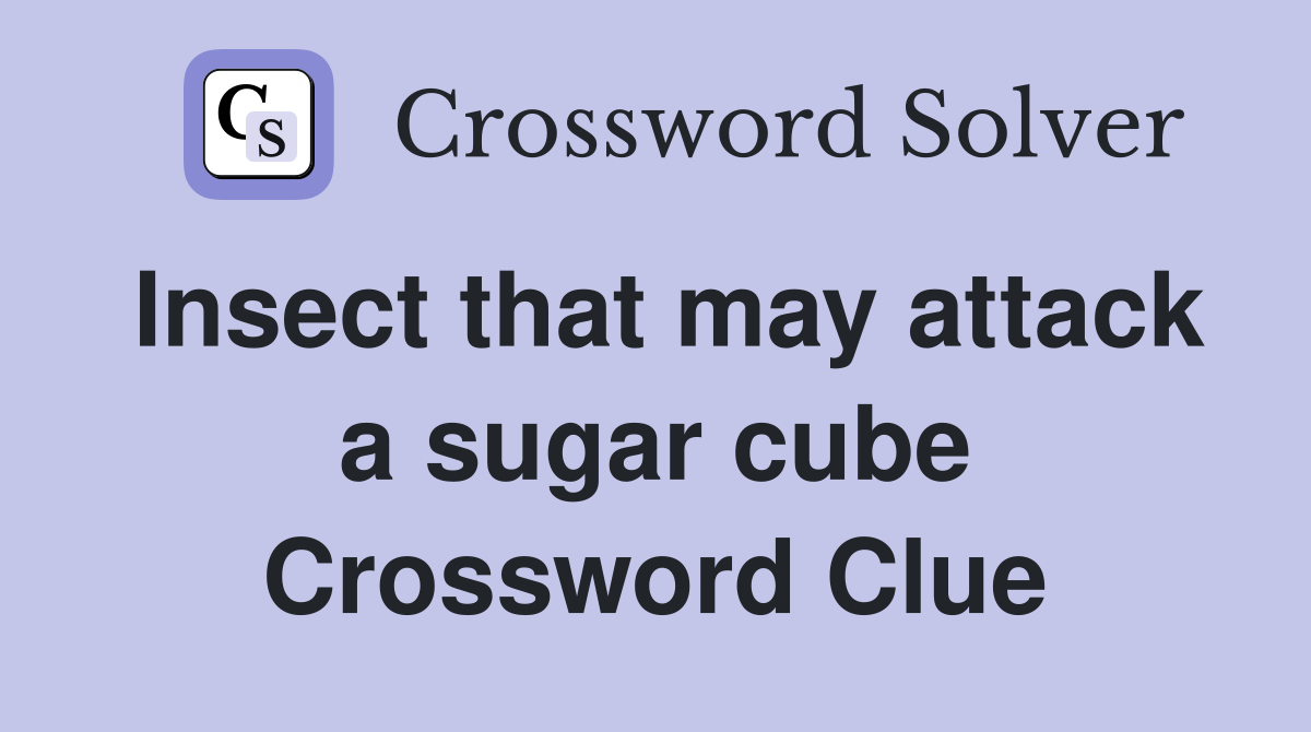 Insect that may attack a sugar cube Crossword Clue